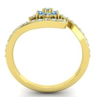 Simple Floral Pave Bypass Plava Ring