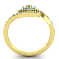 Simple Floral Pave Bypass Plava Ring