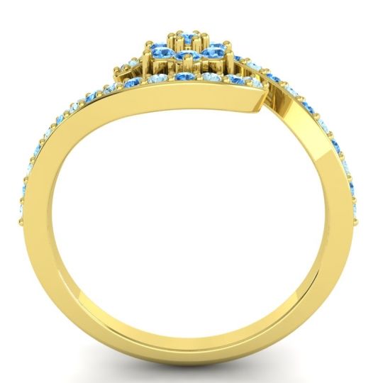 Simple Floral Pave Bypass Plava Ring