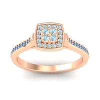 Aquamarine Fashion Ring In 18K Rose Gold With Swiss Blue Topaz – Kazipu Statement Ring