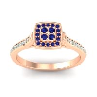 Blue Sapphire Fashion Ring In 18K Rose Gold With Aquamarine – Kazipu Statement Ring