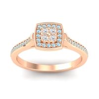 Lab Diamond Fashion Ring In 18K Rose Gold With Aquamarine – Kazipu Statement Ring
