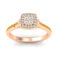 Lab Diamond Fashion Ring In 18K Rose Gold With Aquamarine And Citrine – Kazipu Statement Ring