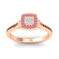 Diamond Fashion Ring In 18K Rose Gold With Pink Tourmaline And Garnet – Kazipu Statement Ring