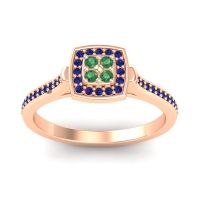 Emerald Fashion Ring In 14K Rose Gold With Blue Sapphire – Kazipu Statement Ring