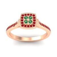 Emerald Fashion Ring In 14K Rose Gold With Ruby – Kazipu Statement Ring
