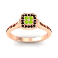 Peridot Fashion Ring In 18K Rose Gold With Black Onyx And Garnet – Kazipu Statement Ring