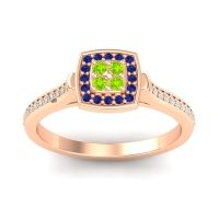Peridot Fashion Ring In 18K Rose Gold With Blue Sapphire And Diamond – Kazipu Statement Ring
