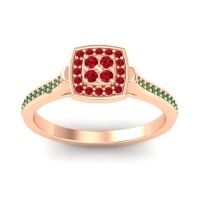 Ruby Fashion Ring In 14K Rose Gold With Emerald – Kazipu Statement Ring