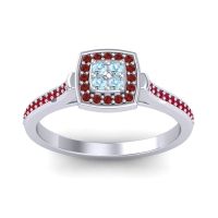 Aquamarine Fashion Ring In Palladium With Garnet And Ruby – Kazipu Statement Ring