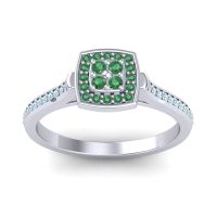 Emerald Fashion Ring In Platinum With Aquamarine – Kazipu Statement Ring