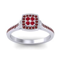 Ruby Fashion Ring In 18k White Gold With Garnet – Kazipu Statement Ring