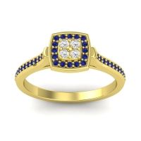 Diamond Fashion Ring In 14k Yellow Gold With Blue Sapphire – Kazipu Statement Ring