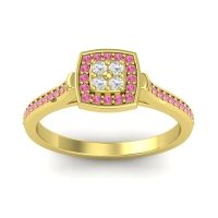 Diamond Fashion Ring In 18k Yellow Gold With Pink Tourmaline – Kazipu Statement Ring