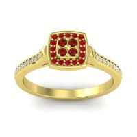 Garnet Fashion Ring In 14k Yellow Gold With Ruby And Diamond – Kazipu Statement Ring