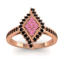 Pink Tourmaline Fashion Ring In 14K Rose Gold With Black Onyx – Vajra Statement Ring