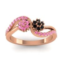 Black Onyx Fashion Ring In 18K Rose Gold With Pink Tourmaline – Prabadara Simple Ring