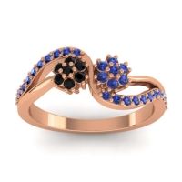 Blue Sapphire Fashion Ring In 18K Rose Gold With Black Onyx – Prabadara Simple Ring