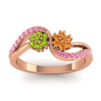 Citrine Fashion Ring In 18K Rose Gold With Peridot And Pink Tourmaline – Prabadara Simple Ring