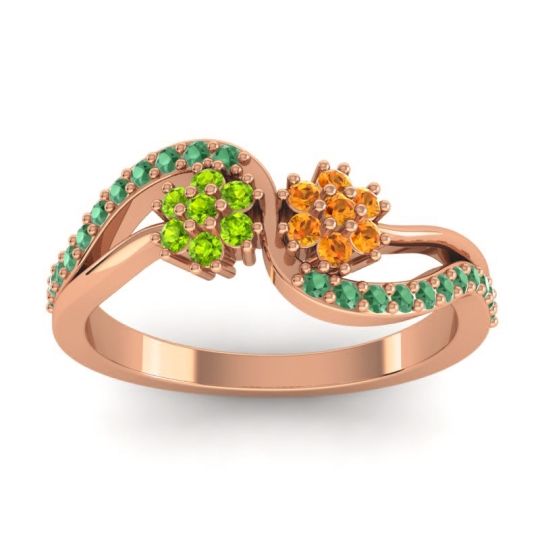 Simple Floral Pave Prabadara Ring