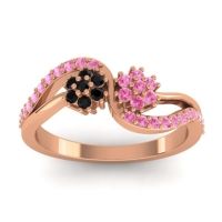 Pink Tourmaline Fashion Ring In 18K Rose Gold With Black Onyx – Prabadara Simple Ring
