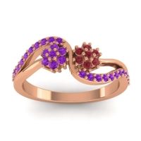Ruby Fashion Ring In 18K Rose Gold With Amethyst – Prabadara Simple Ring