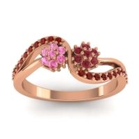 Ruby Fashion Ring In 18K Rose Gold With Pink Tourmaline And Garnet – Prabadara Simple Ring
