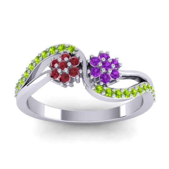 Simple Floral Pave Prabadara Ring