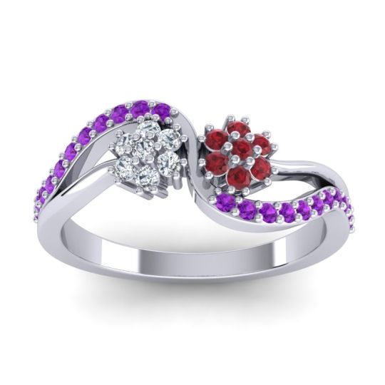 Simple Floral Pave Prabadara Ring