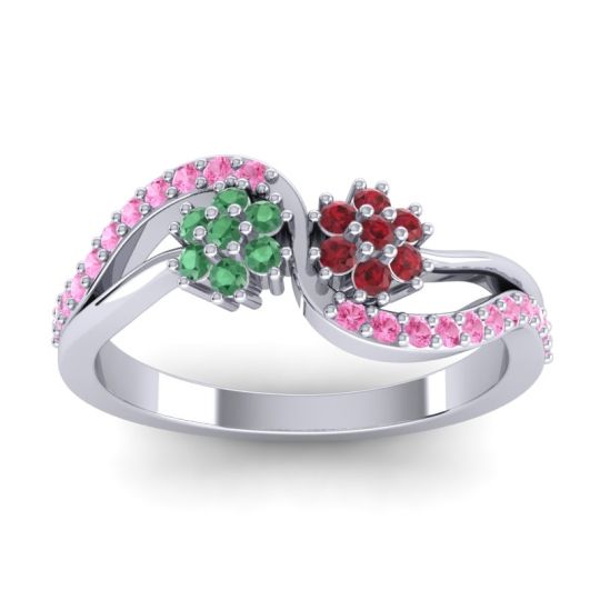 Simple Floral Pave Prabadara Ring