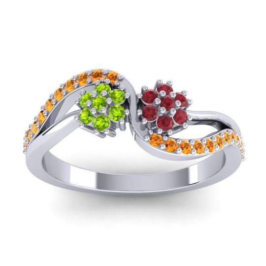 Simple Floral Pave Prabadara Ring