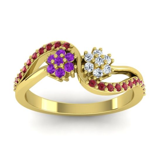 Simple Floral Pave Prabadara Ring