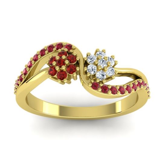 Simple Floral Pave Prabadara Ring