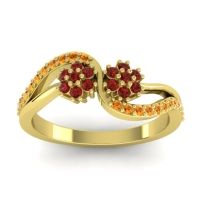 Garnet Fashion Ring In 18k Yellow Gold With Citrine – Prabadara Simple Ring