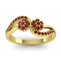 Garnet Fashion Ring In 18k Yellow Gold With Ruby – Prabadara Simple Ring