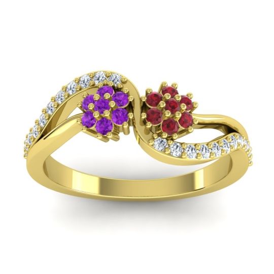 Simple Floral Pave Prabadara Ring