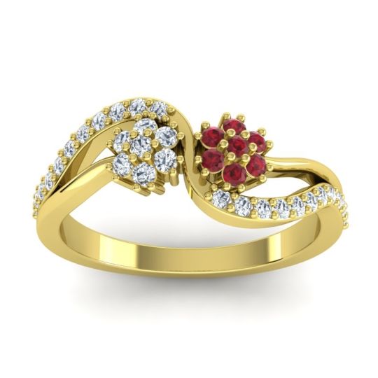 Simple Floral Pave Prabadara Ring