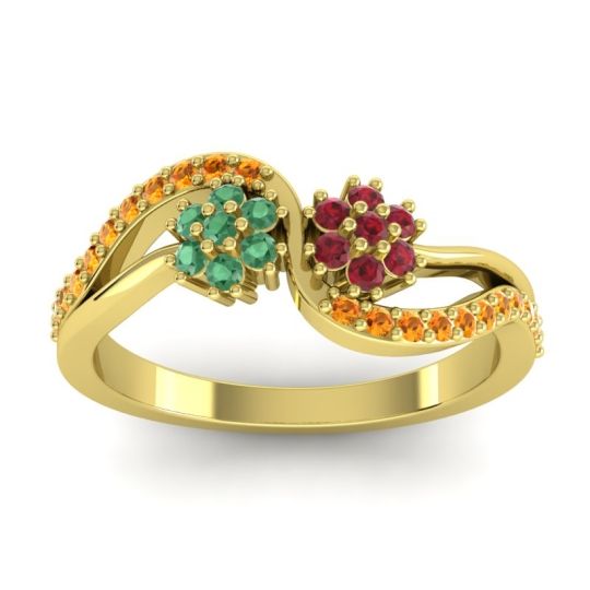 Simple Floral Pave Prabadara Ring