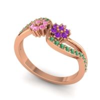 Simple Floral Pave Prabadara Ring
