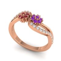 Simple Floral Pave Prabadara Ring