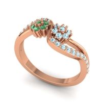 Simple Floral Pave Prabadara Ring