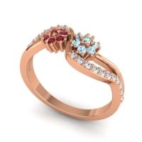 Simple Floral Pave Prabadara Ring