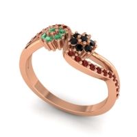 Simple Floral Pave Prabadara Ring
