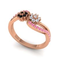 Simple Floral Pave Prabadara Ring