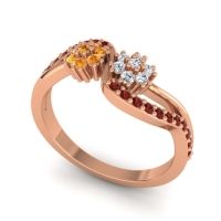 Simple Floral Pave Prabadara Ring