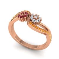 Simple Floral Pave Prabadara Ring