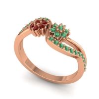 Simple Floral Pave Prabadara Ring