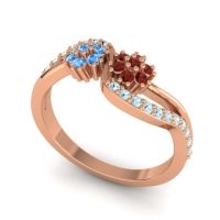 Simple Floral Pave Prabadara Ring