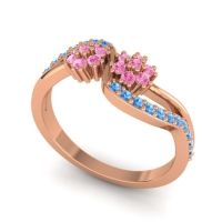 Simple Floral Pave Prabadara Ring