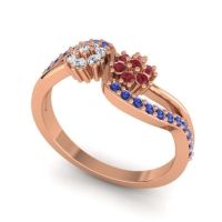 Simple Floral Pave Prabadara Ring